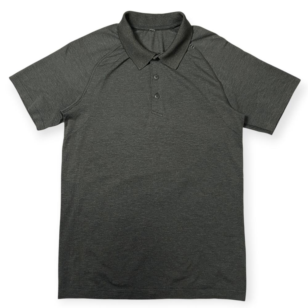 Lululemon Metal Vent Tech Polo SIZE S Anchor Gray Black Lightweight Shirt